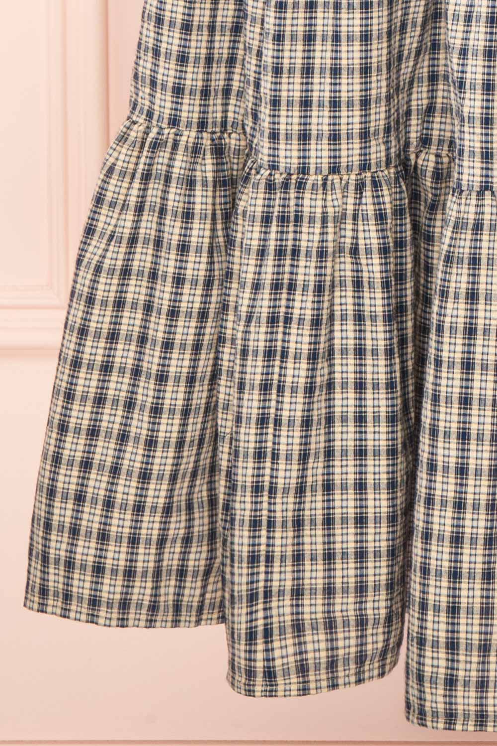 Karole Tiered Plaid Midi Skirt w/ Elastic Waist | Boutique 1861 bottom 