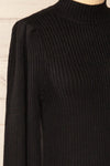 Karsava Black Puffy Sleeve Turtleneck Sweater | La petite garçonne side close-up