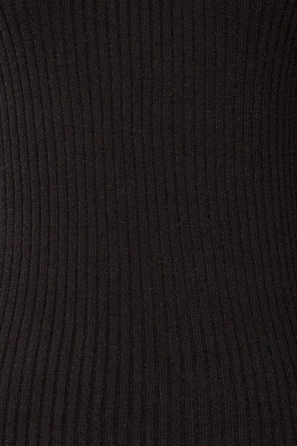 Karsava Black Puffy Sleeve Turtleneck Sweater | La petite garçonne fabric 