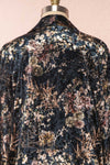Kassiah Black Floral Velvet Open Blazer back close up | Boutique 1861