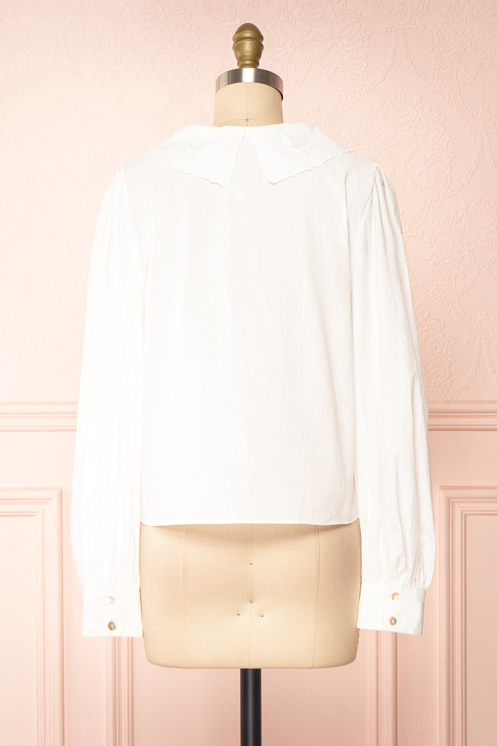 Kataa White Blouse w/ Embroidered Collar | Boutique 1861 back view 