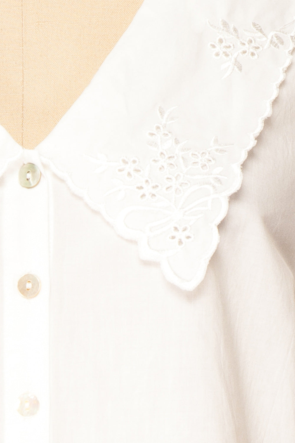 Kataa White Blouse w/ Embroidered Collar | Boutique 1861 fabric 