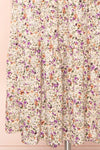 Kate Beige Floral Midi Wrap Dress | Boutique 1861 details