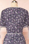 Kate Navy Floral Midi Wrap Dress | Boutique 1861 back close up