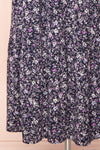 Kate Navy Floral Midi Wrap Dress | Boutique 1861  details