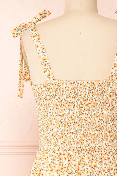 Katerina Floral Button-Up Midi Dress | Boutique 1861 back close-up