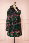 Katerini Black & Colourful Woven Coat | Boutique 1861 side view