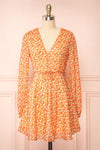 Kathleen Short Floral Dress w/ Long Sleeves | Boutique 1861 front view