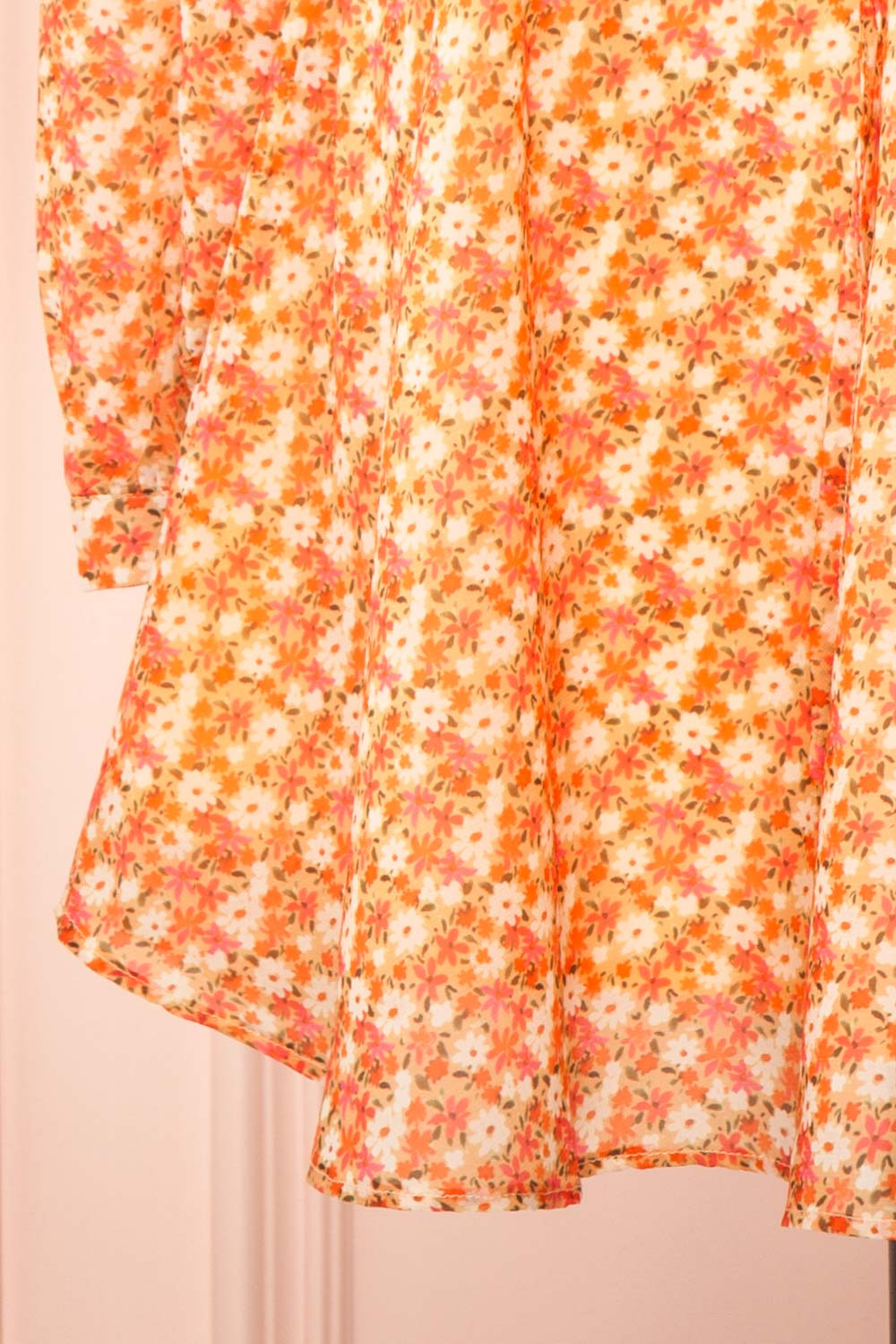 Kathleen Short Floral Dress w/ Long Sleeves | Boutique 1861 bottom