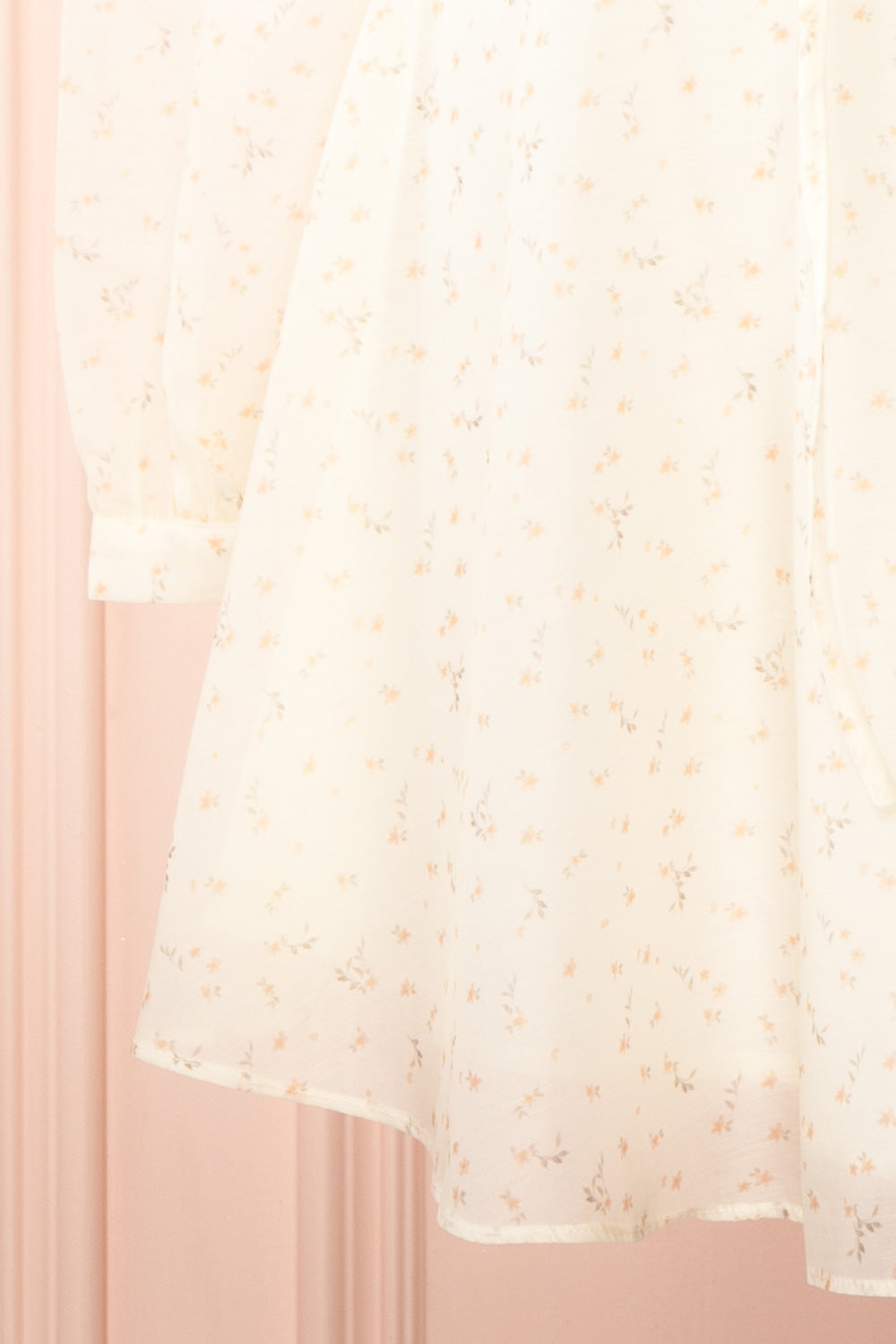 Kathleen Ivory Short Floral Dress w/ Long Sleeves | Boutique 1861 bottom 