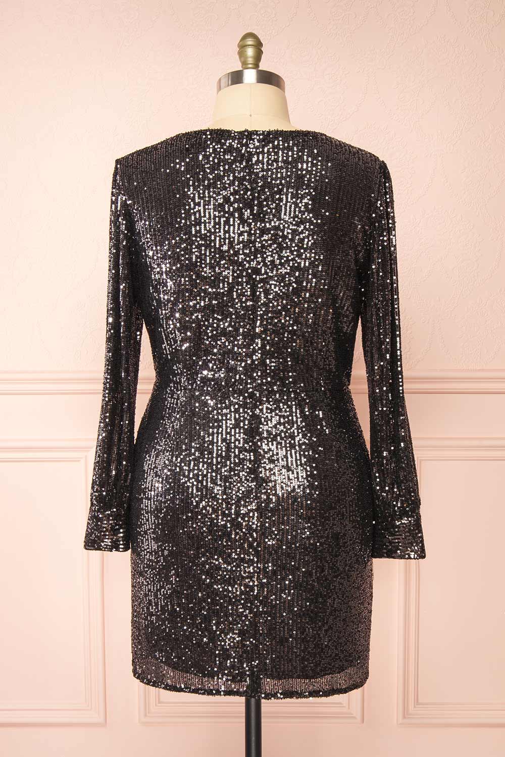 Kathline Sequin Wrap Style Dress | Boutique 1861 back plus size