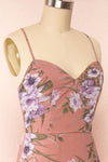 Katiana Backless Floral Maxi Dress w/ Side Slit | Boutique 1861 - side close up