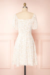 Katoma White Puffy Sleeve Short Floral Dress | Boutique 1861 back view
