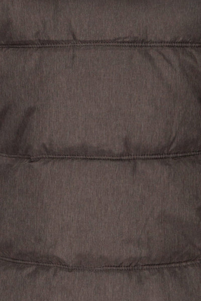 Katowice Dark Grey Quilted Coat w/ Faux Fur Hood | La Petite Garçonne fabric detail