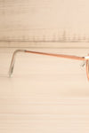 Katrien Rose Gold Round Sunglasses | La petite garçonne branch close-up