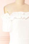 Kavaja White Off the Shoulder Midi Dress | Boutique 1861 side close-up