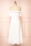 Kavaja White Off the Shoulder Midi Dress | Boutique 1861 back view