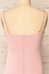 Kavala Pink Fitted Midi Dress | La petite garçonne back close-up