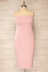 Kavala Pink Fitted Midi Dress | La petite garçonne front plus size