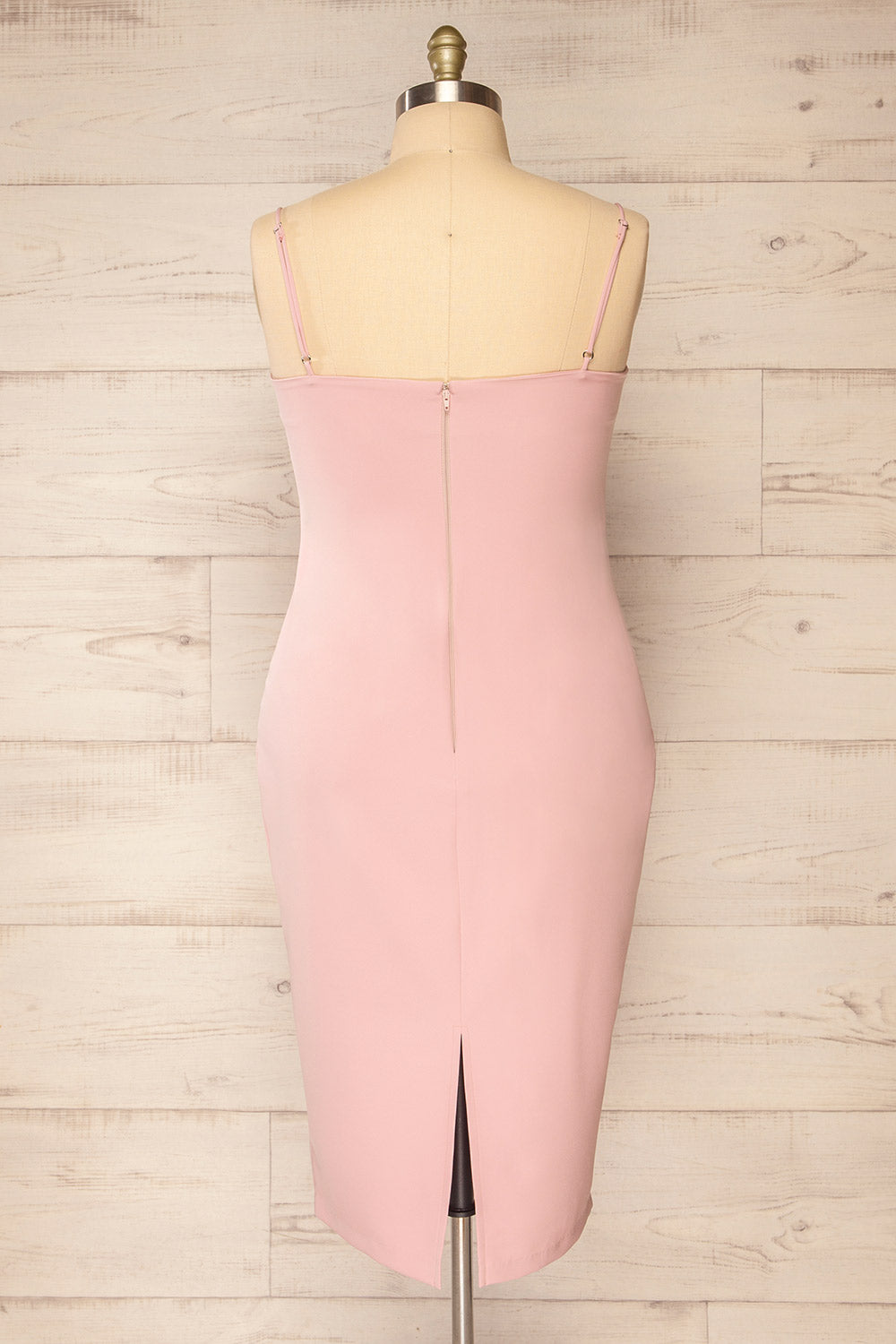 Kavala Pink Fitted Midi Dress | La petite garçonne back plus size