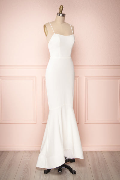 Kaylin Tendresse | Backless White Mermaid Gown