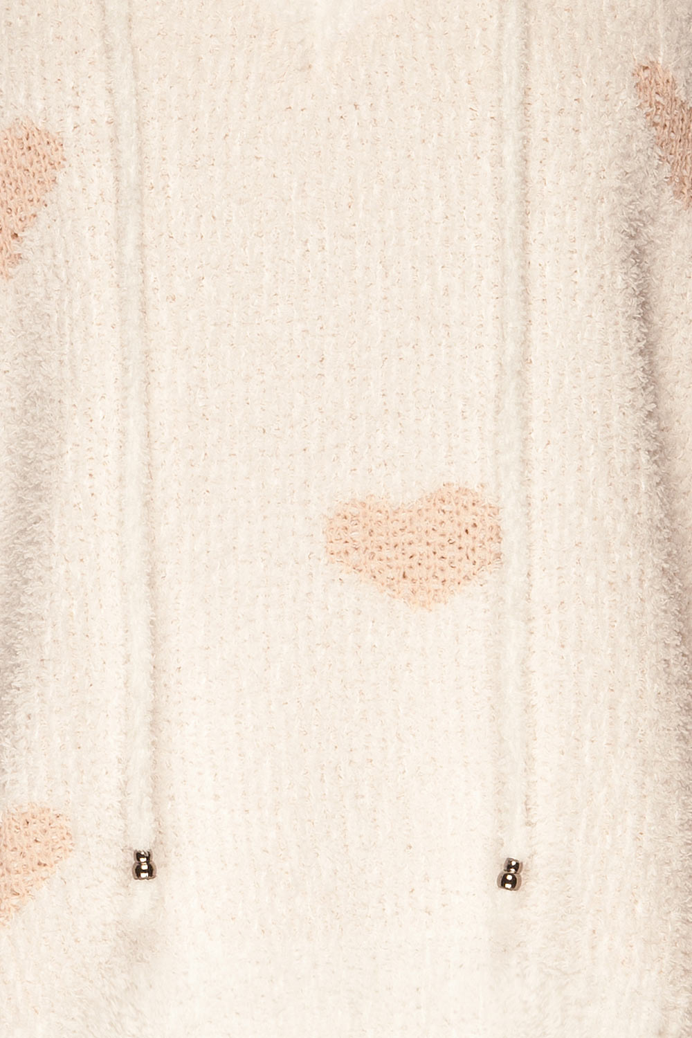 Kazimierza White Hearted Fuzzy Hoodie | La petite garçonne fabric