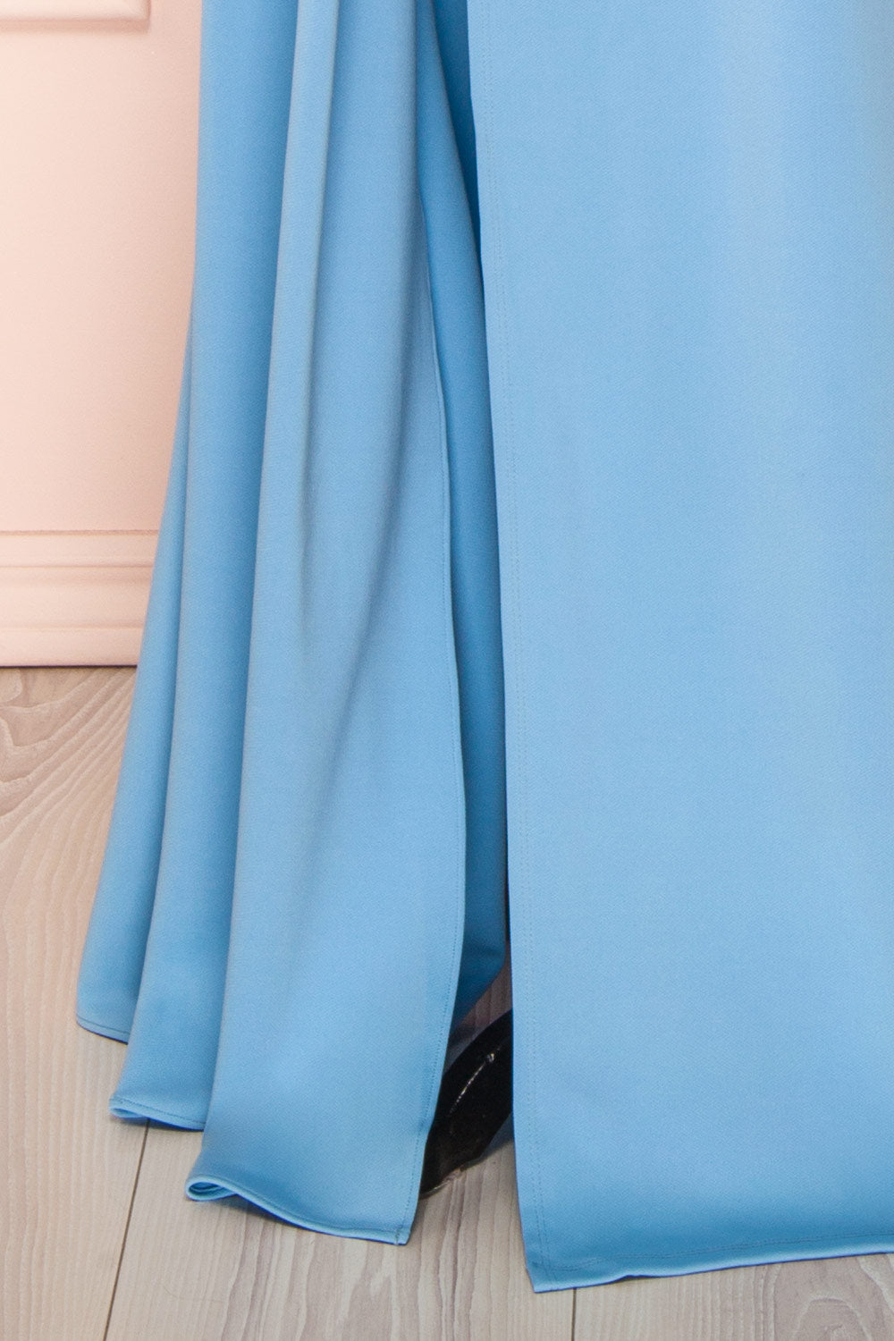 Kele Blue Cowl Neck Mermaid Dress w/ Slit | Boutique 1861  bottom 