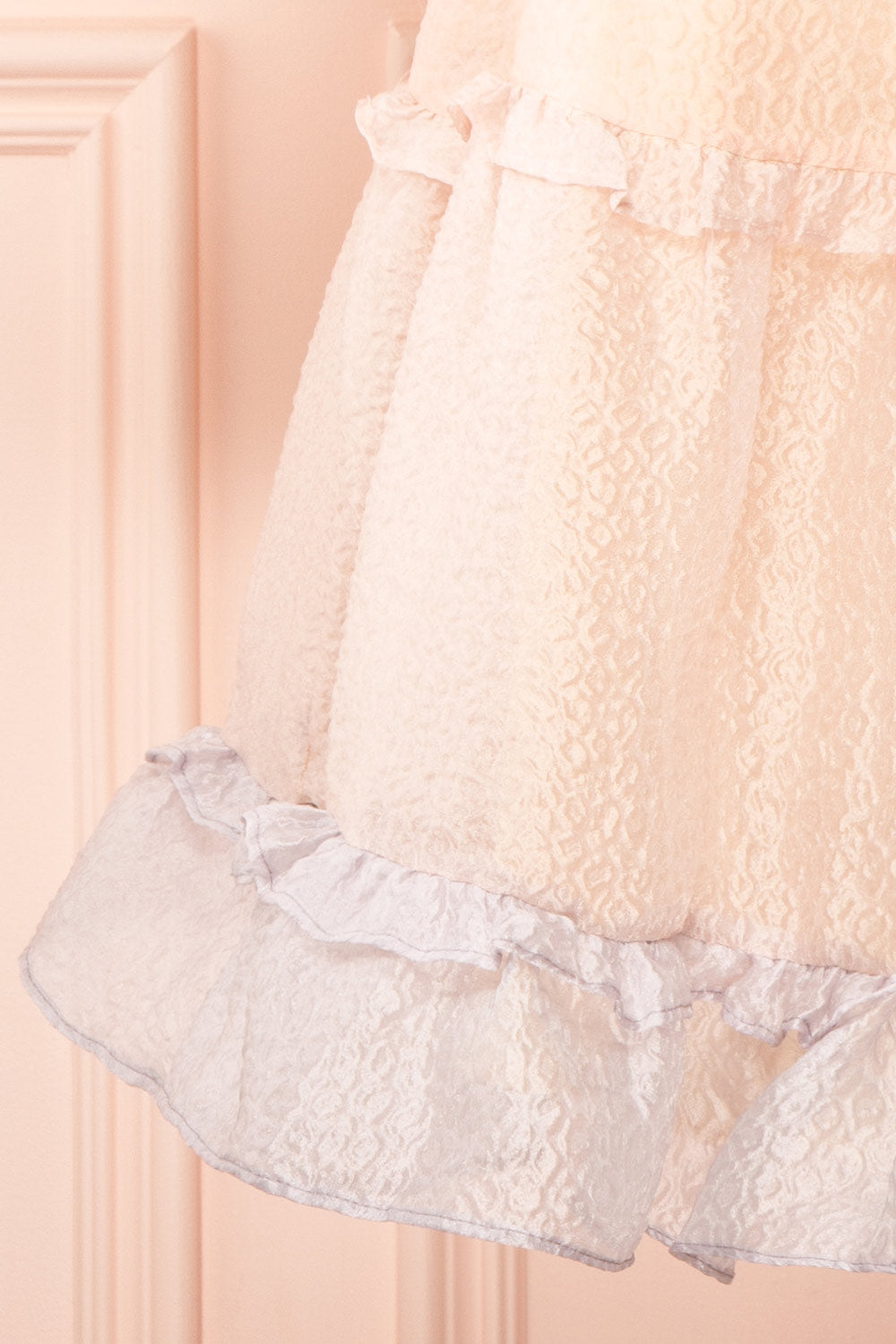 Kemlie Short Multicolor Layered Dress w/ Ruffles | Boutique 1861 bottom close-up