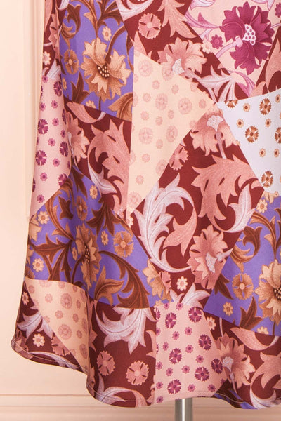 Kenaka Mauve Floral Satin Midi Halter Dress | Boutique 1861 bottom