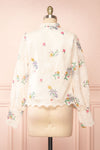 Kendra Beige Floral Buttoned Blouse | Boutique 1861 back view