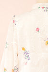 Kendra Beige Floral Buttoned Blouse | Boutique 1861 back close-up