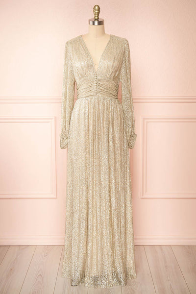 Kennedy Shimmery Patterned Maxi Dress | Boutique 1861 front view