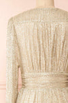 Kennedy Shimmery Patterned Maxi Dress | Boutique 1861 back close-up