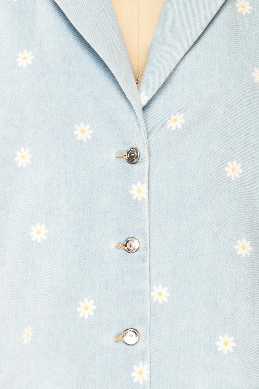 Kenzi Short Sleeve Daisy Denim Jacket | La petite garçonne fabric