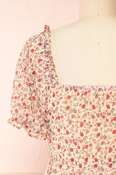 Kerus Floral Midi Dress | Boutique 1861  back close-up