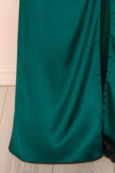 Kesha Green Corset Cowl Neck Maxi Dress | Boutique 1861  bottom