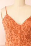 Kesso Orange A-Line Short Lace Dress | Boutique 1861 front close-up