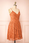 Kesso Orange A-Line Short Lace Dress | Boutique 1861 side view