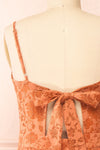 Kesso Orange A-Line Short Lace Dress | Boutique 1861 back close-up