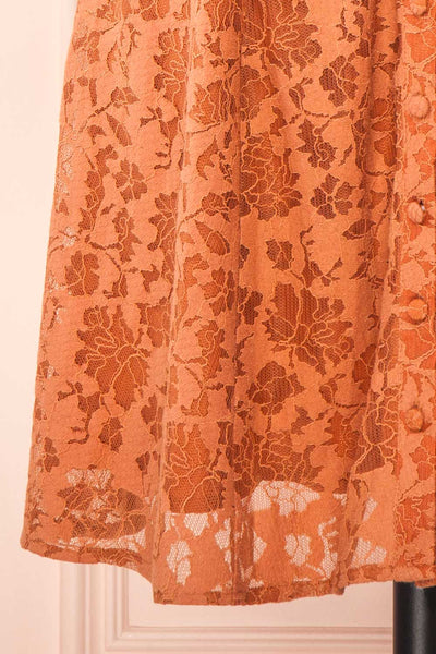 Kesso Orange A-Line Short Lace Dress | Boutique 1861 bottom