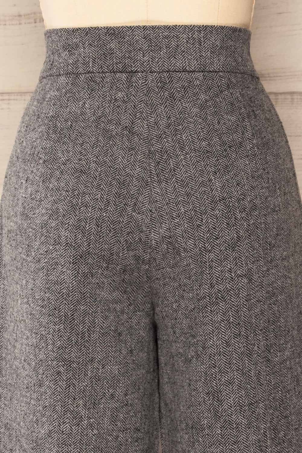 Ketill Herringbone Straight Leg Pants | La petite garçonne back close-up