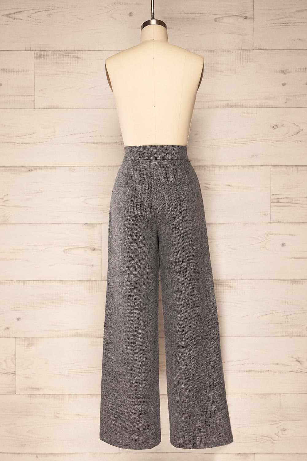 Ketill Herringbone Straight Leg Pants | La petite garçonne back view