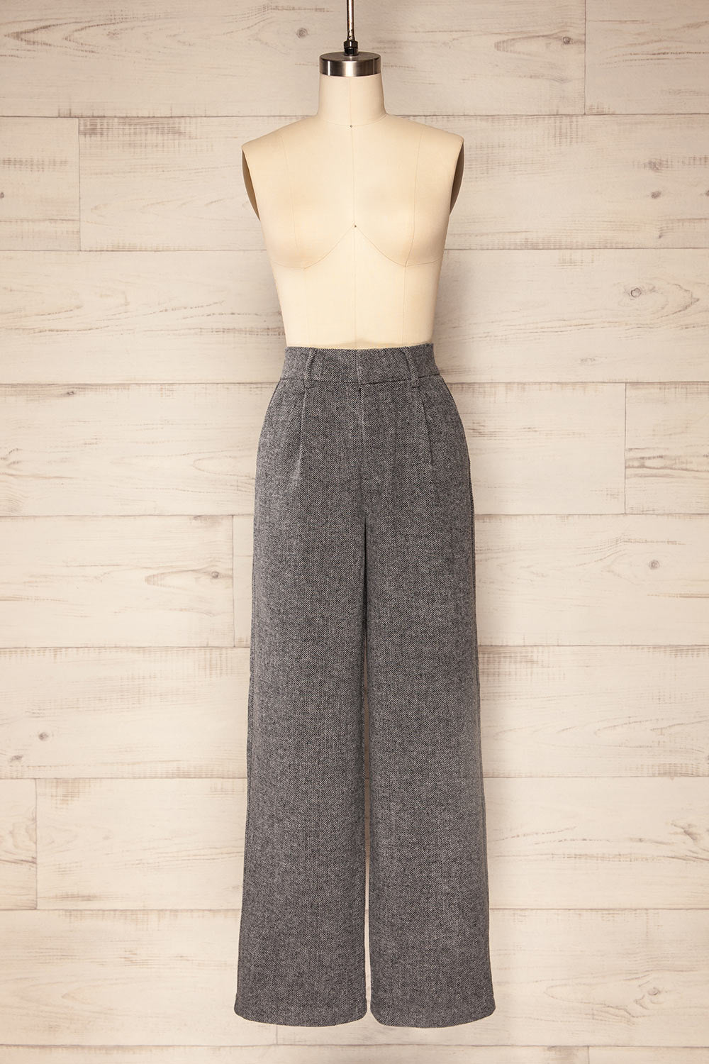 Ketill Herringbone Straight Leg Pants | La petite garçonne front view