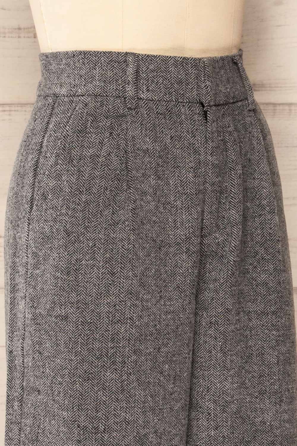 Ketill Herringbone Straight Leg Pants | La petite garçonne side close-up