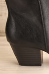 Khalkis Black Western Style Ankle Boots heel close-up | La Petite Garçonne