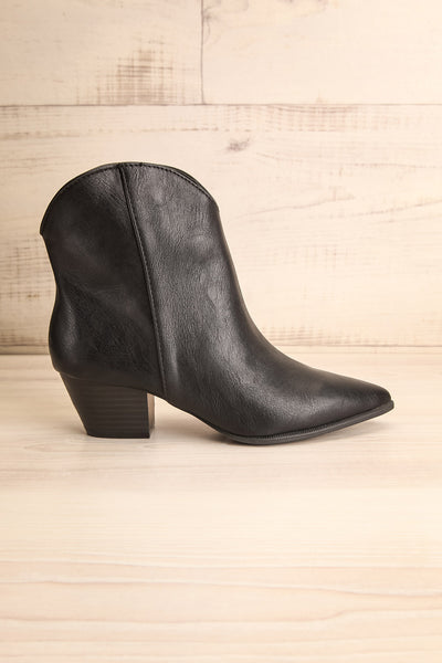 Khalkis Black Western Style Ankle Boots side view | La Petite Garçonne