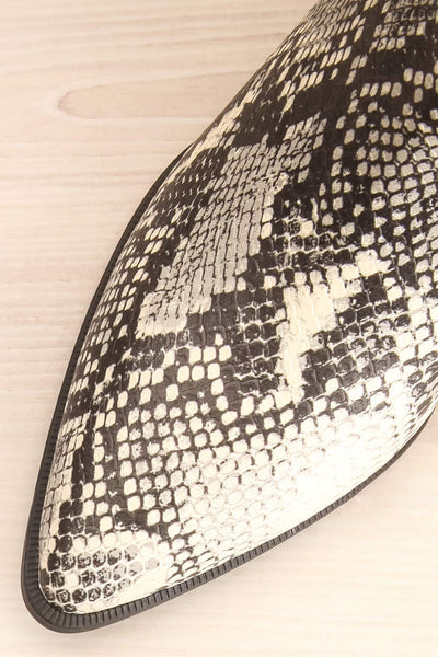 Khalkis Snake Print Western Style Ankle Boots flay lay close-up | La Petite Garçonne