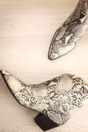 Khalkis Snake Print Western Style Ankle Boots flat lay | La Petite Garçonne