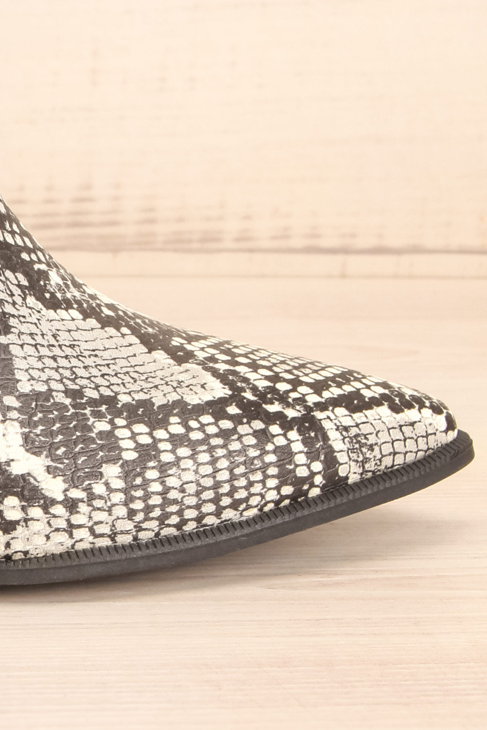Khalkis Snake Print Western Style Ankle Boots side close-up | La Petite Garçonne
