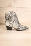 Khalkis Snake Print Western Style Ankle Boots side view | La Petite Garçonne